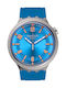 Swatch Ceas Barbati Cu Baterie Cu Cureaua De Cauciuc Albastră