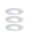 Paulmann Rotund Plastic Spot Încorporat cu LED Integrat și Lumină Alb Cald Alb 9x9cm. 3buc