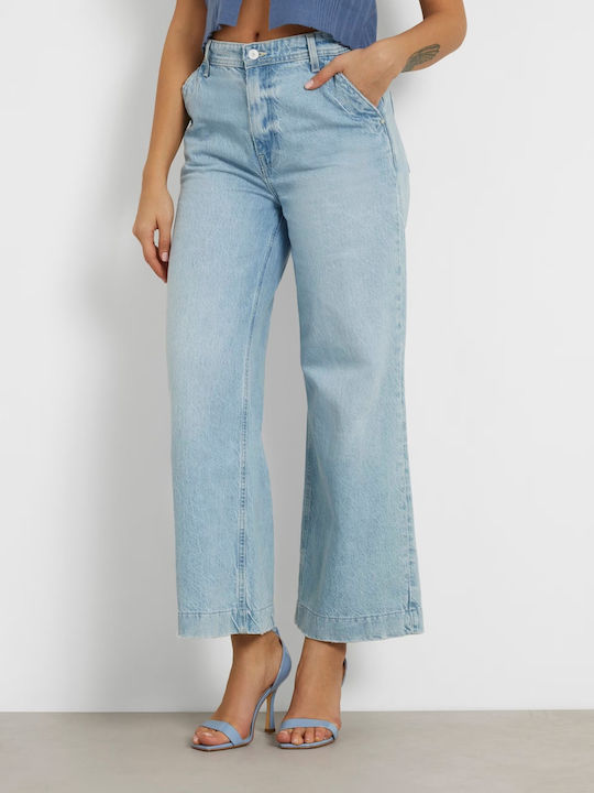 Guess Dakota Women's Fabric Trousers in Wide Line Jean Open