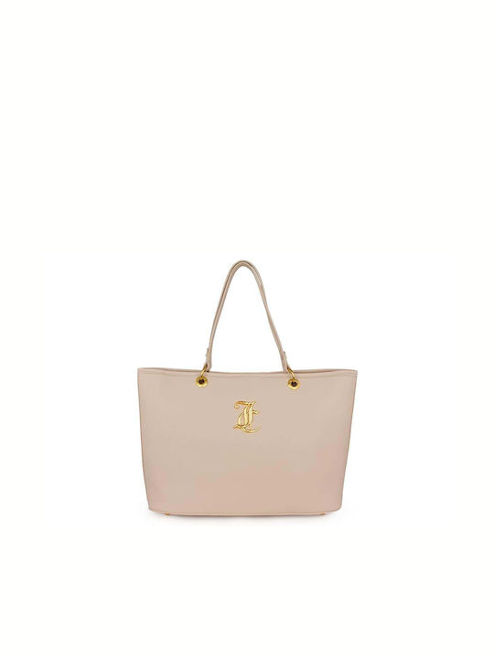 Juicy Couture Leather Women's Bag Shopper Shoulder Beige