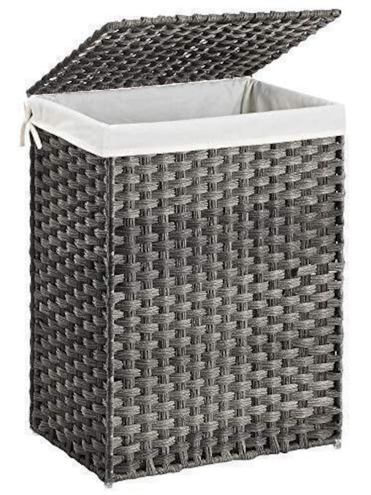 Songmics Laundry Basket Wicker Gray