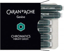 Caran D'ache 6 Ανταλλακτικά Μελάνια για Πένα Πράσινα