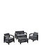 Garden & Outdoor Furniture Set 4 Pieces Grey