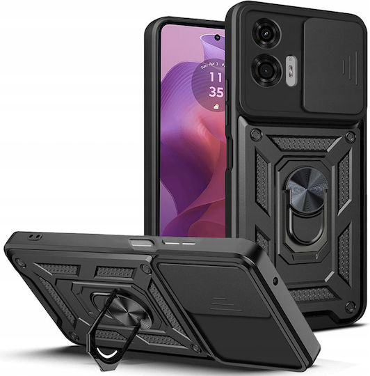 Techsuit Camshield Umschlag Rückseite Kunststoff / Silikon Schwarz (Motorola Moto G24 Leistung)