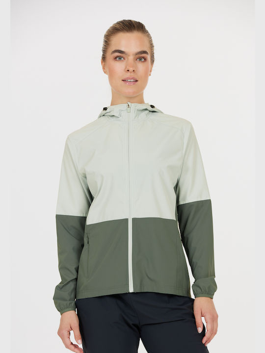 Endurance Women's Short Lifestyle Jacket Waterproof and Windproof for Spring or Autumn with Hood Sky Gray
