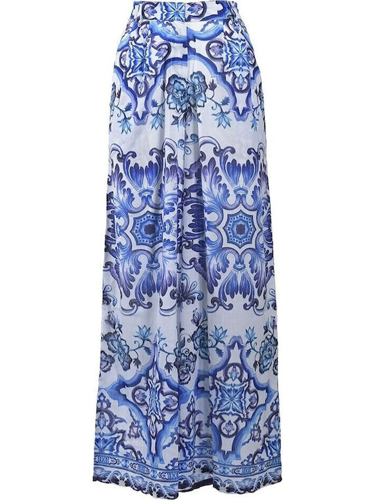 Ble Resort Collection Γυναικεία Παντελόνα Παραλίας Μπλε/λευκο/μωβ