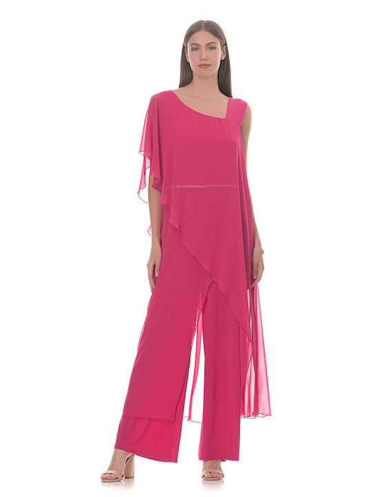 Farmaki Damen Einteiler Anzug Fuchsia