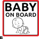 Autoline Unisex Baby on Board Car Sign White Sticker