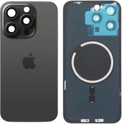 Πίσω Γυαλί Μαγνήτες Magsafe & Camera Lens Iphone 15 Pro Max Black Titanium Πίσω Γυαλί Μαγνήτες Magsafe & Camera Lens Iphone 15 Pro Max Black Titanium