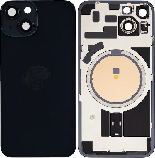 Back Glass Steel Plate Magnets Magsafe & Camera Lens iPhone 14 Black