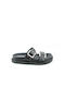 Sante Leather Women's Flat Sandals Anatomic in Black Color