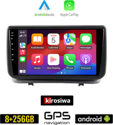 Kirosiwa Car-Audiosystem für Renault Clio 2005-2011 (Bluetooth/USB/AUX/WiFi/GPS/Apple-Carplay/Android-Auto) mit Touchscreen 9"