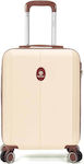 Benzi Cabin Travel Suitcase Beige with 4 Wheels Height 55cm.