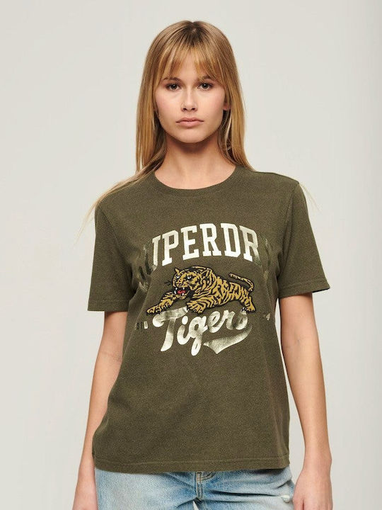 Superdry D3 Ovin Women's T-shirt Khaki Marl