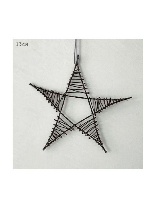 Synchronia Κρεμαστό Christmas Hanging Star With Gold Dust With Beads