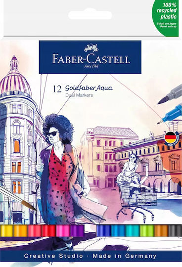 Faber-Castell Goldfaber Μαρκαδόροι Σχεδίου 0.6mm Σετ 12 χρώματα