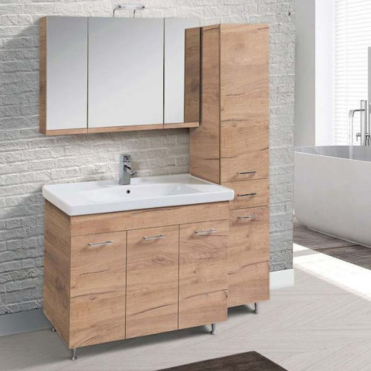 Mabo Apia 60 Правоъгълен Огледало за Баня от MDF с Дължина 60cm Бял