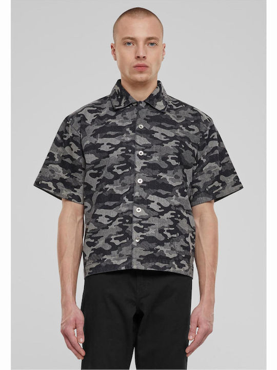Cu mânecă scurtă Cămașă Camo Negru