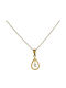 Tropfenförmiger Zirkonia-Anhänger 14K Gold P-71378 Gelbgold K14