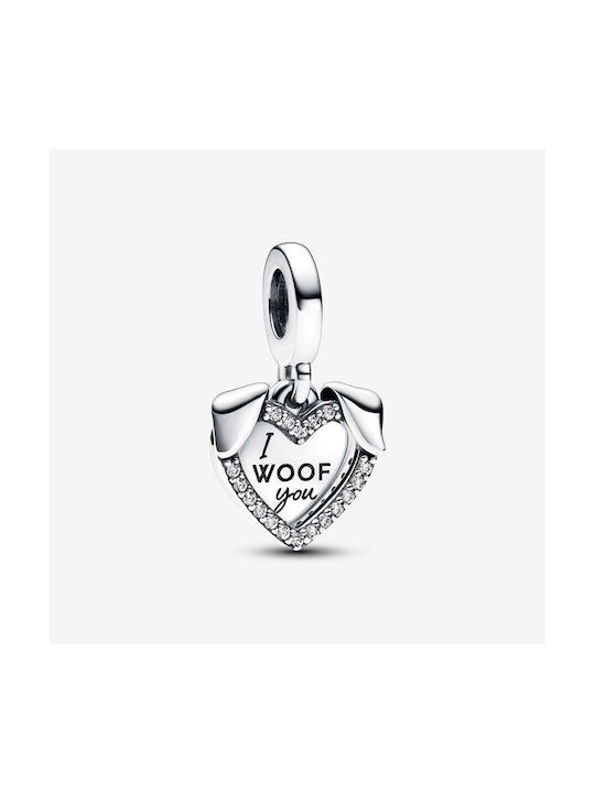 Σύμβολο Pandora Διπλό Κρεμαστό Σύμβολο Καρδιά «i Woof You» 792647c01