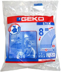 Geko 8m X 20mm X 6mm ART Αφρώδες Αεροστόπ Αυτοκόλλητη Ταινία Παραθύρου σε Λευκό Χρώμα 8mx1cm
