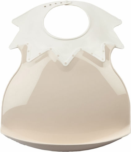 Thermobaby Arlequin Αδιάβροχη Σαλιάρα Πλαστική με Κουμπί με Τσέπη Ροζ για 4 m+