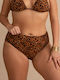 Γυναικείο Μαγιό Slip Plus Size Rock Club Leo Print Μπικίνι Σούρες Lycra
