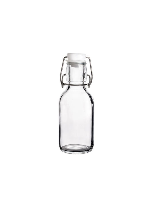 Max Home Μπουκάλι Νερού Γυάλινο με Κλιπ Διάφανο 250ml
