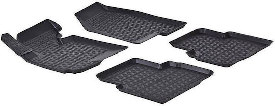 Autoline Set of Front and Rear Mats 4pcs Tray Type for Citroen C4 2011 Black