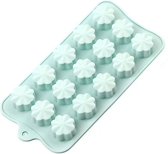 Spring Silicone Chocolates 15 Cups Baking Pan Blue 21x11x1.5cm