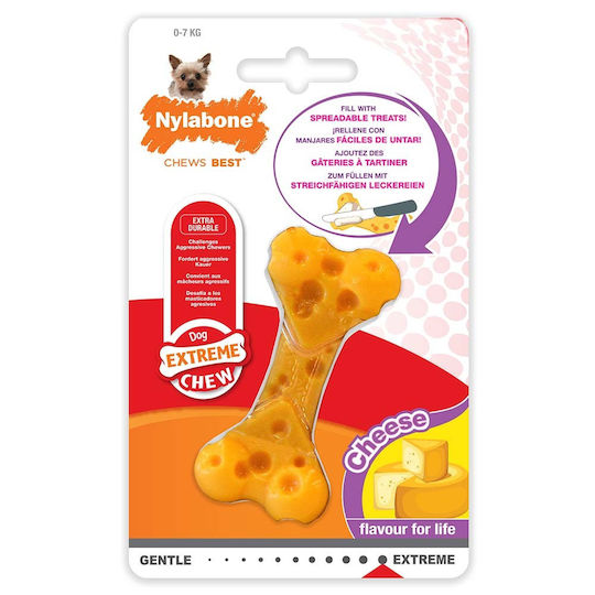 Dog Bone Cheese Flavor Nylabone Ny4103 Dura Cheese Bone Xs 7cm 0-7kg