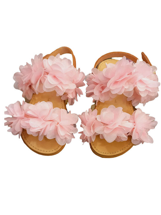 Fashion Beads Kinder Sandalen Beige