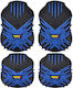 Autoline Satz Vorder- und Hintermatten Universal 4Stück aus Gummi Schwarz / Blau