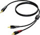 Procab Procab 3.5mm Male Jack Cable - 2x RCA Male Black 15m CLA711/15