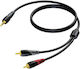Procab Procab 3.5mm Male Jack Cable - 2x RCA Male Black 15m CLA711/15