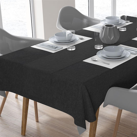 Dimcol Set 2Stücke Panama Fleckabweisend Schwarz 140x220cm