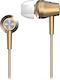 Hs-m360 Genius Handsfree Earphones No Volume Control On Cable Gold 3.5mm Earphone Jack