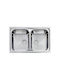 Sanitec Cometa 11442 Кораб Мивка Inox Сатен Ш79xД50см Сребрист