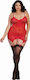 Dreamgirl Set Sexy Babydoll with Lace Red