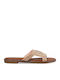 Women's Flat Sandals in Gold Color