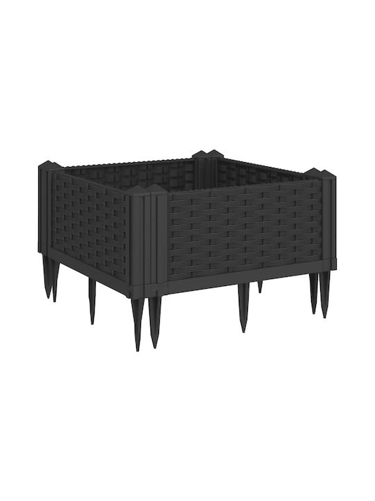 vidaXL Ζαρντινιέρα Πλαστική Μαύρη 42.5x42.5x28....