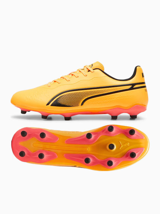 PUMA King Match Fußballschuhe mit Stollen Orange