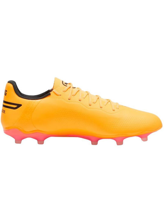 Puma King Pro Low Football Shoes FG/AG with Cleats Yellow