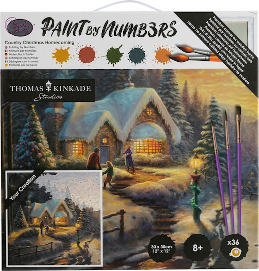 Комплект за боядисване по номера Craft Buddy Kids Arts & Crafts Country Christmas Homecoming 30x30см - Cbpbn-tk3030-65