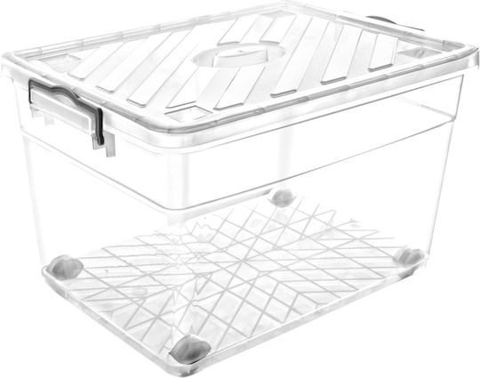 Violet Design Plastic Storage Box with Wheels and Lid 70lt