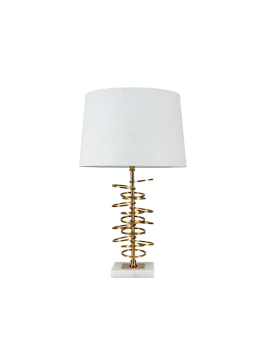 Zen Collection Table Lamp with White Shade and Gold Base