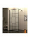 Inter Ceramic Duschwand für Dusche mit Schieben Tür 115x200cm Schwarz Matt