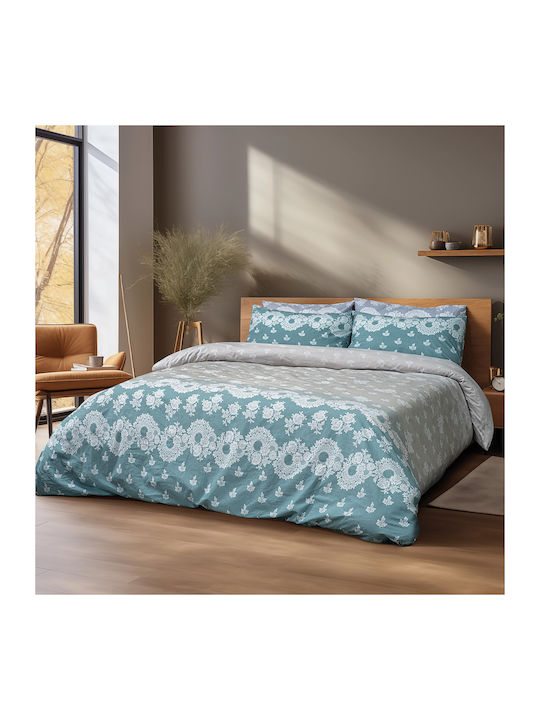 Beauty Home Set Pătură Supraînălțată 220x240 cm Albastru Petrol 12186PMYD 3 Bucăți