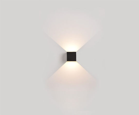 Luma Lumină de exterior montată pe perete LED IP54 cu Alb Cald Lumină Dublu Fascicul 10x10εκ.