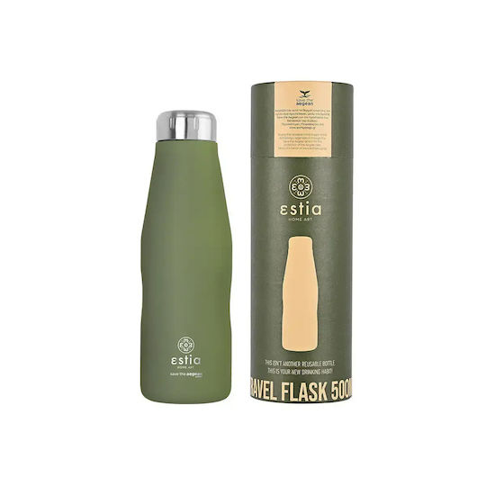 Estia Flask Lite Reciclabil Sticlă Termos Oțel inoxidabil Fără BPA 500ml Forest Spirit